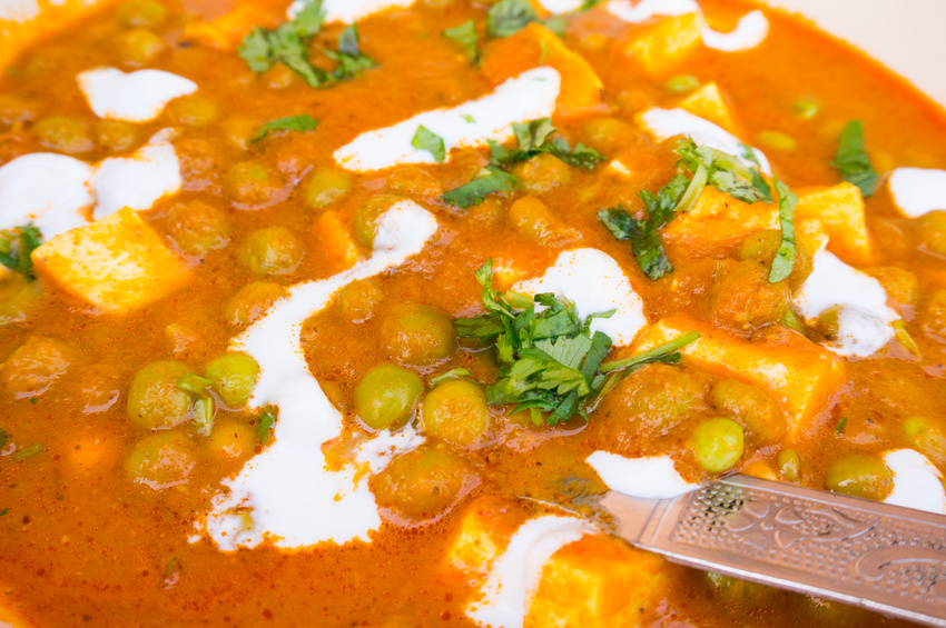 Indian dish of cottage cheese and peas Curryhouse Erlangen